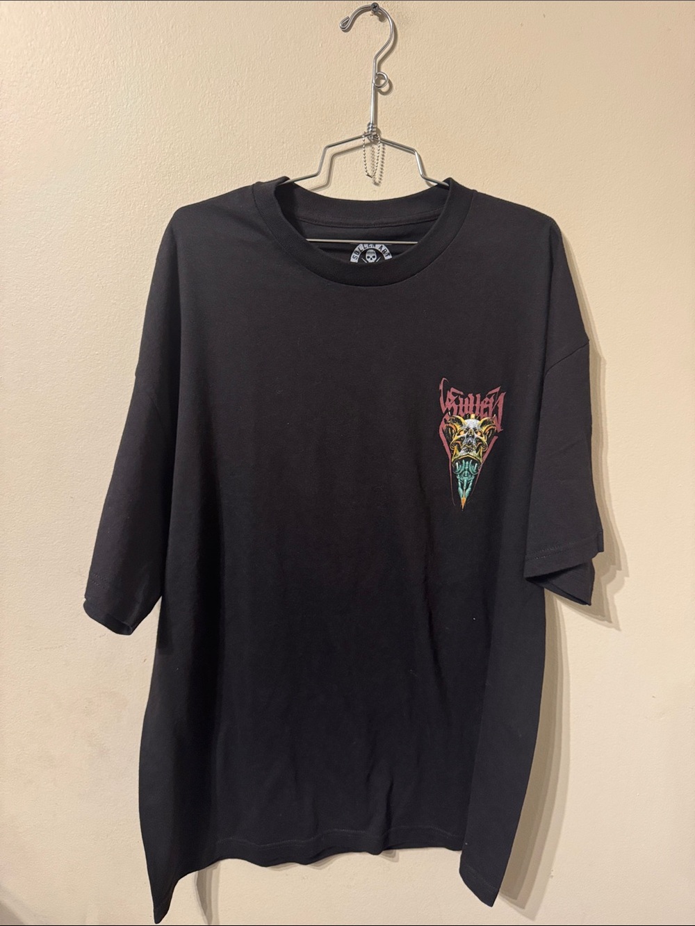 Unisex Plus Size Cotton Sullen Art Collective Skull Black Graphic Tee 2X-Large